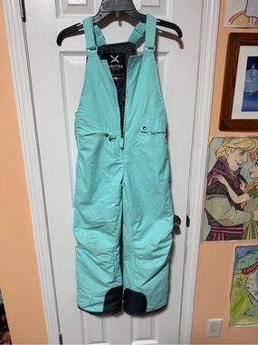 Arctix Girls' Mint Green Snow Bib Pants with Black Cuff Reinforcement